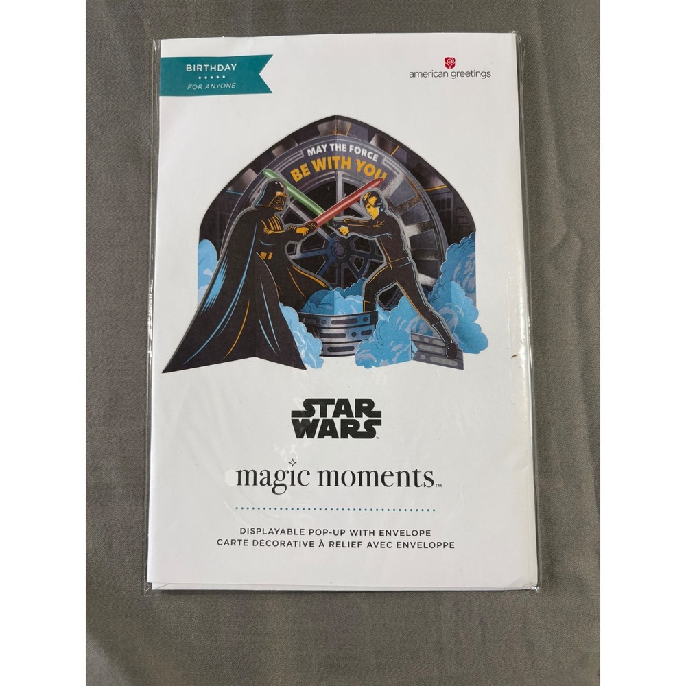 American Greetings Star Wars Magic Moments Pop-Up Birthday Card Darth Vader Luke